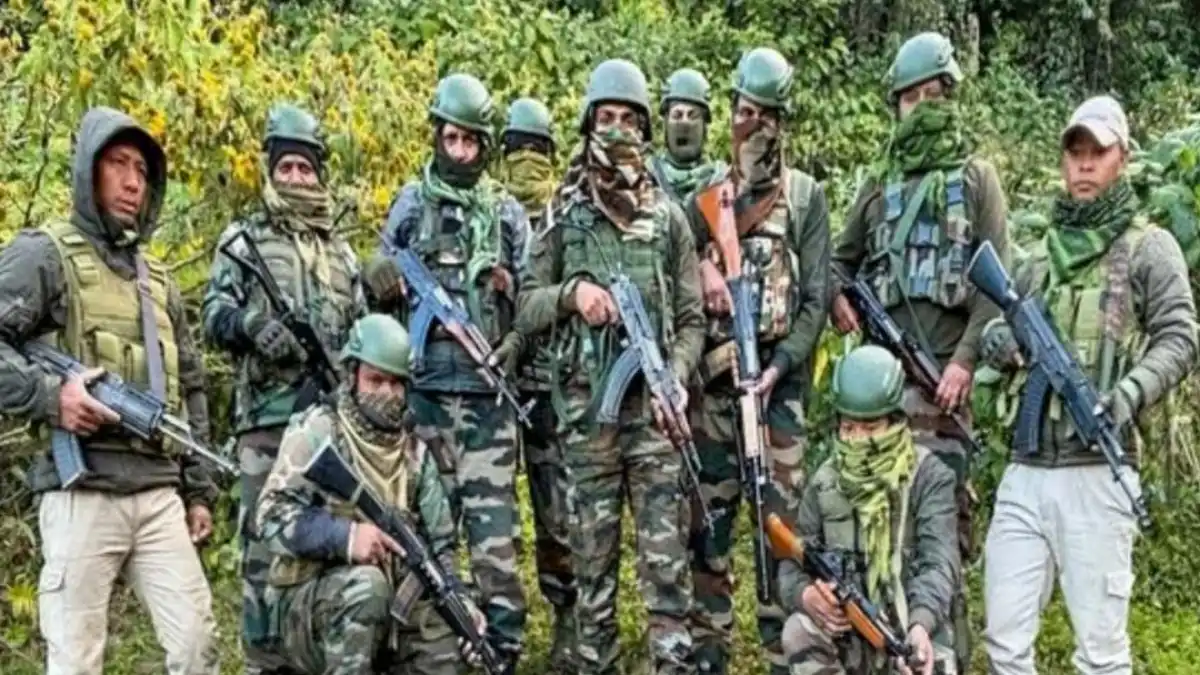 Security personnel near the India-Myanmar border