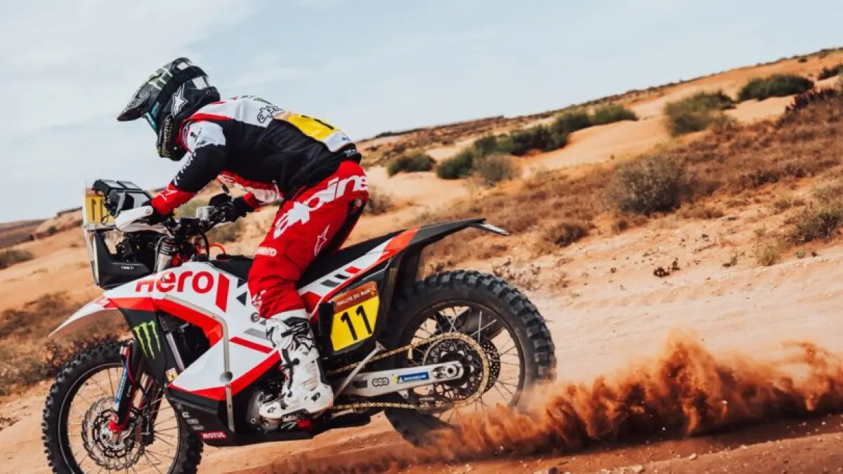 Rally rider in action during a stage