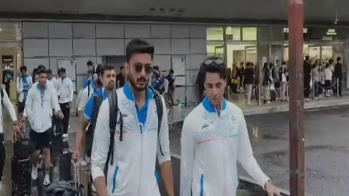 Cricket players in action during a match