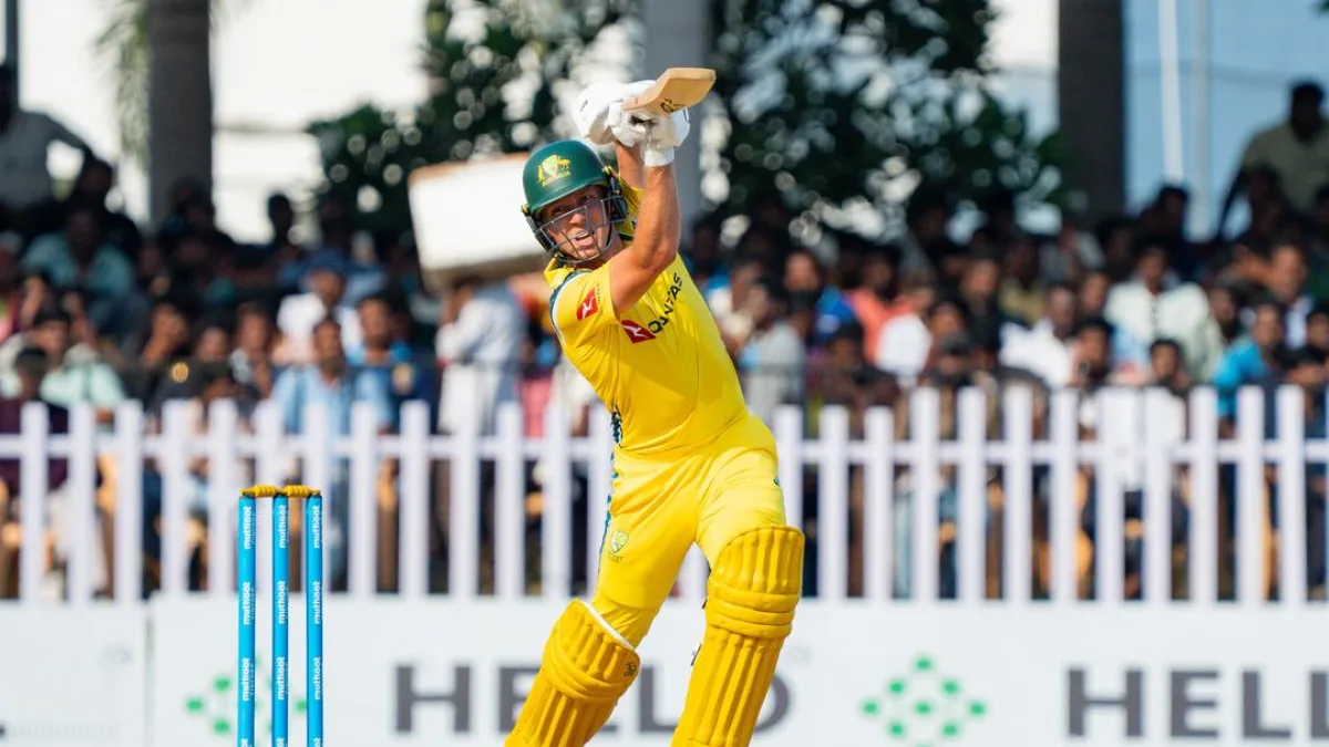 Cricket players in action on the field