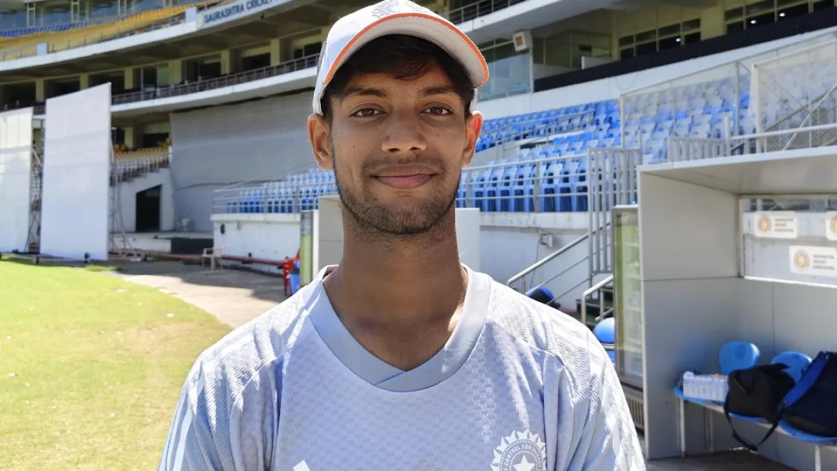 Young cricketer in action on the field