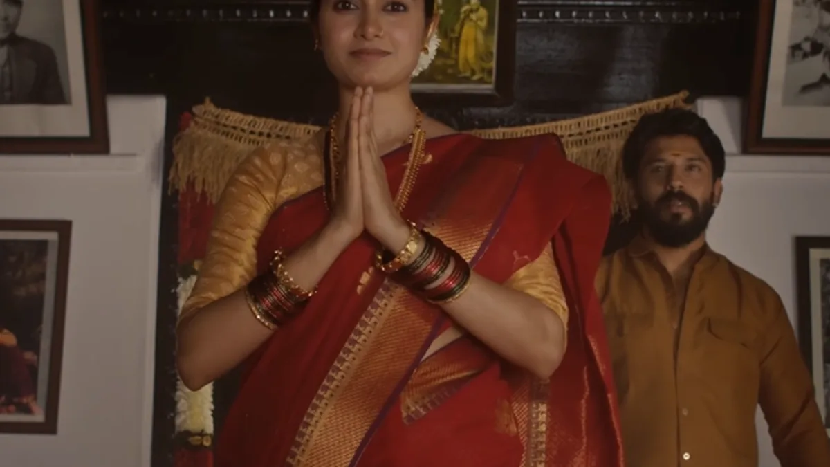 A woman standing in a traditional setting