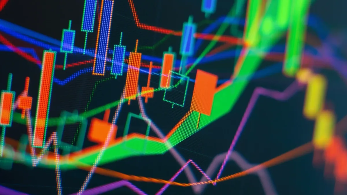 Cryptocurrency market graph showing price fluctuations