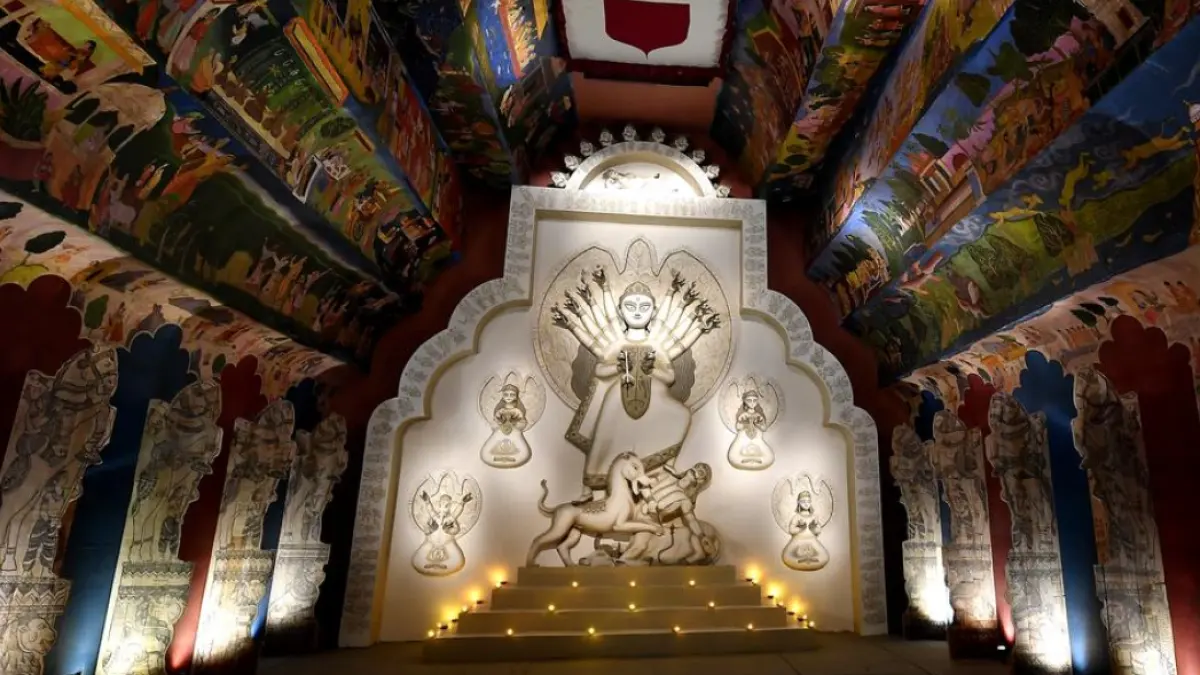 A Durga idol in Kolkata during the Durga Puja festival