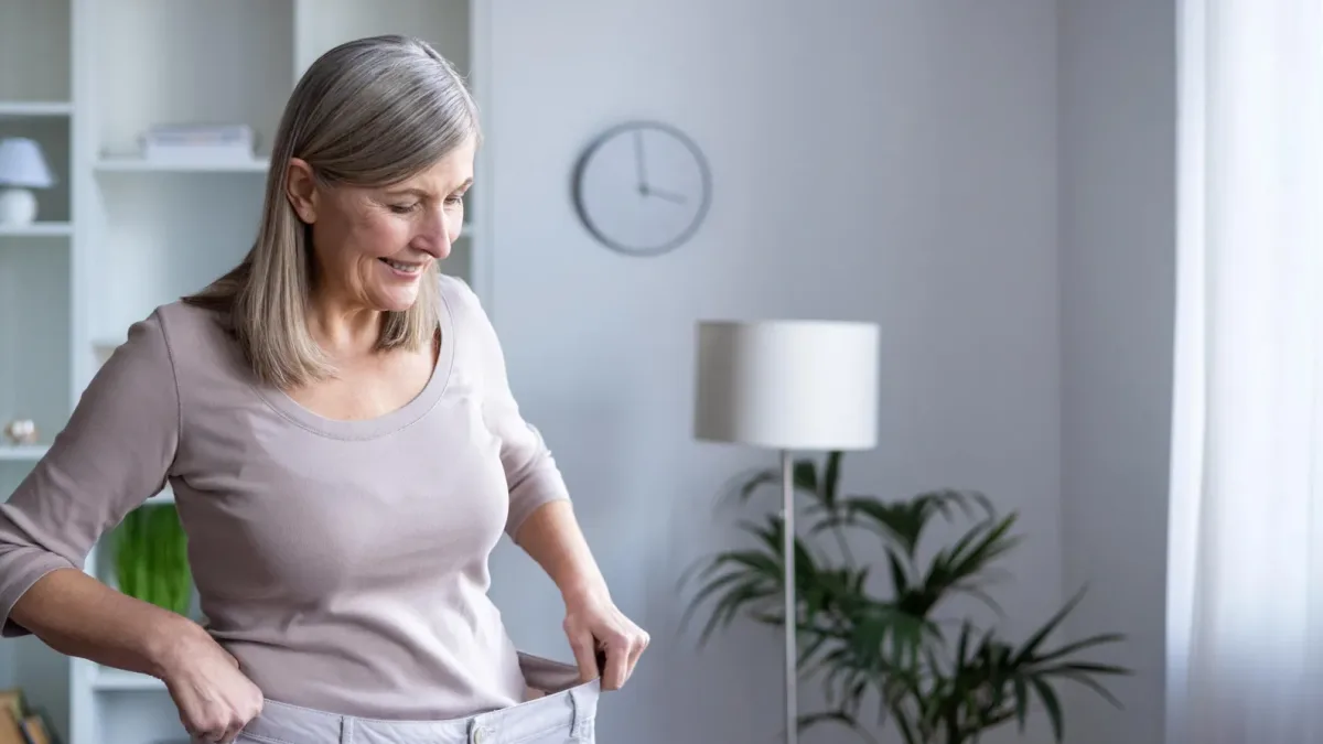Older adult exercising in a gym