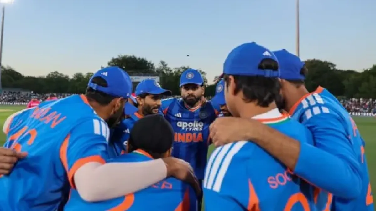 Cricket players in action during a match