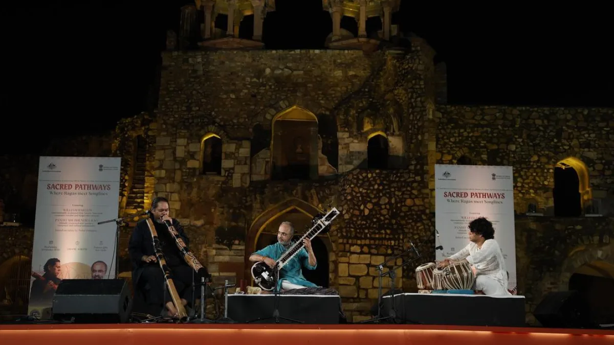 Musicians performing at a concert