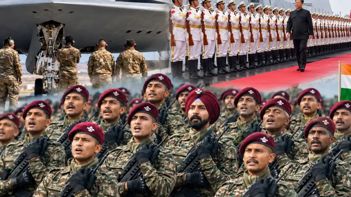 Military personnel in uniform standing at attention