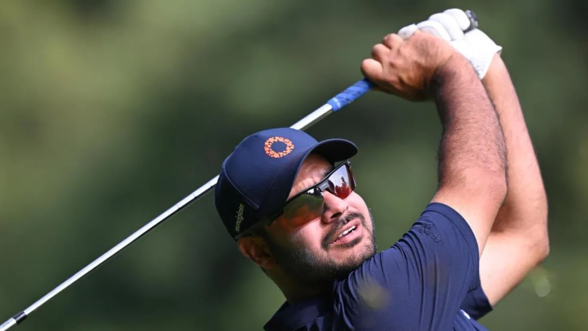 Golfers in action at a tournament