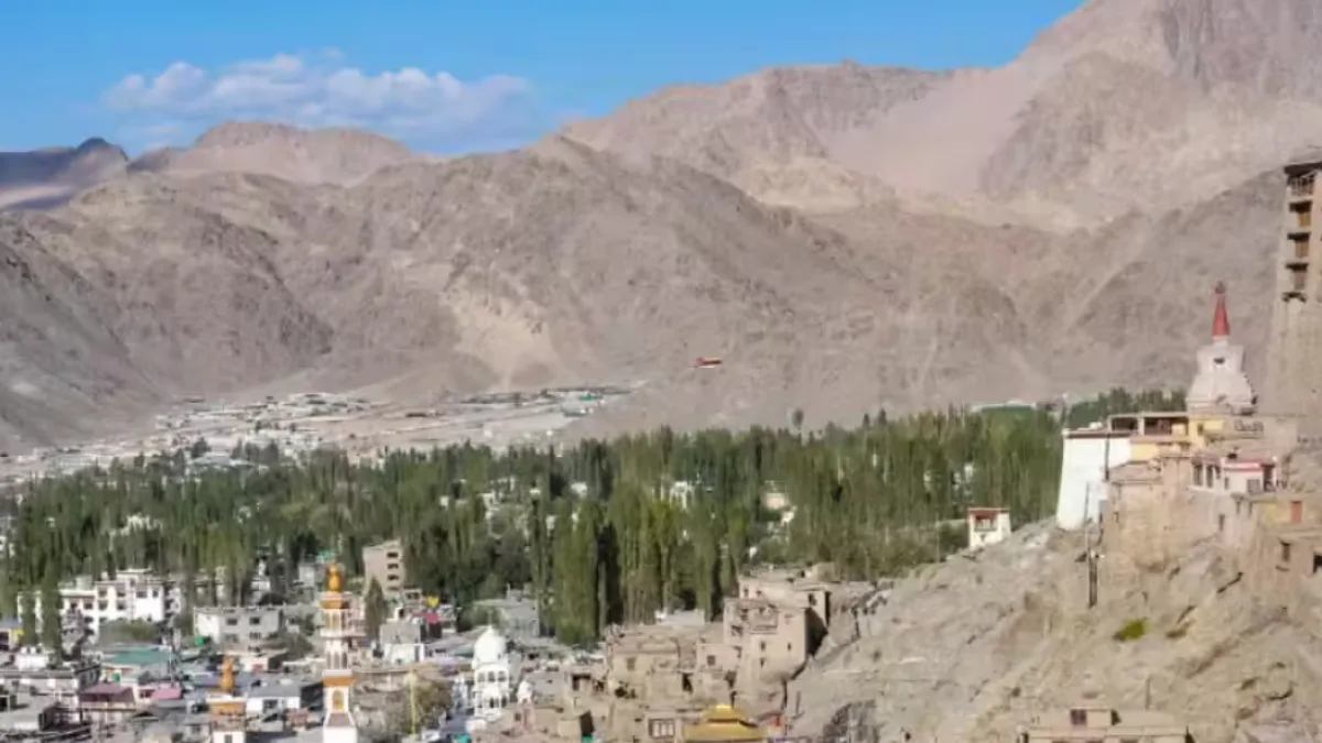 People protesting in the streets of Ladakh
