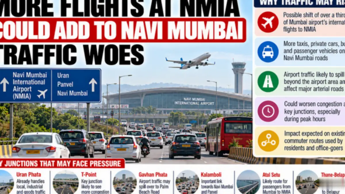 Traffic congestion on a road in Navi Mumbai