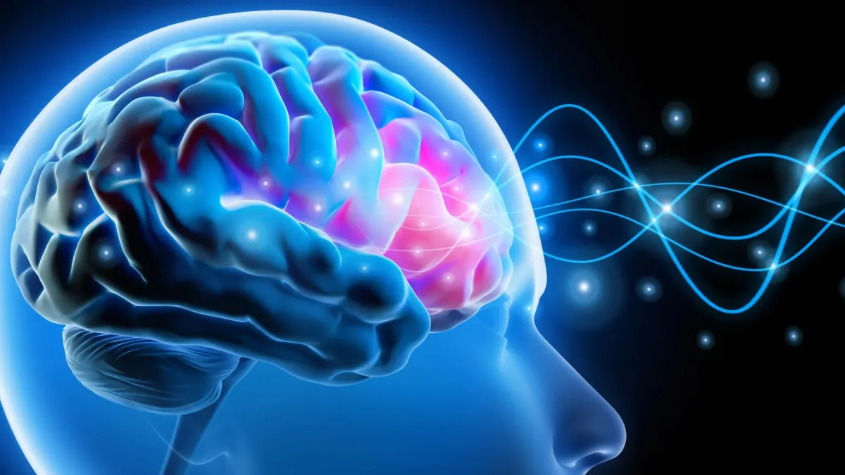 A person undergoing brain stimulation therapy