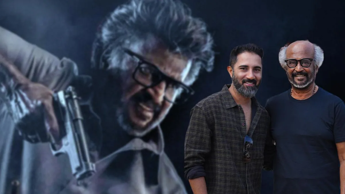 Action director Chethan D' Souza on set with Rajinikanth