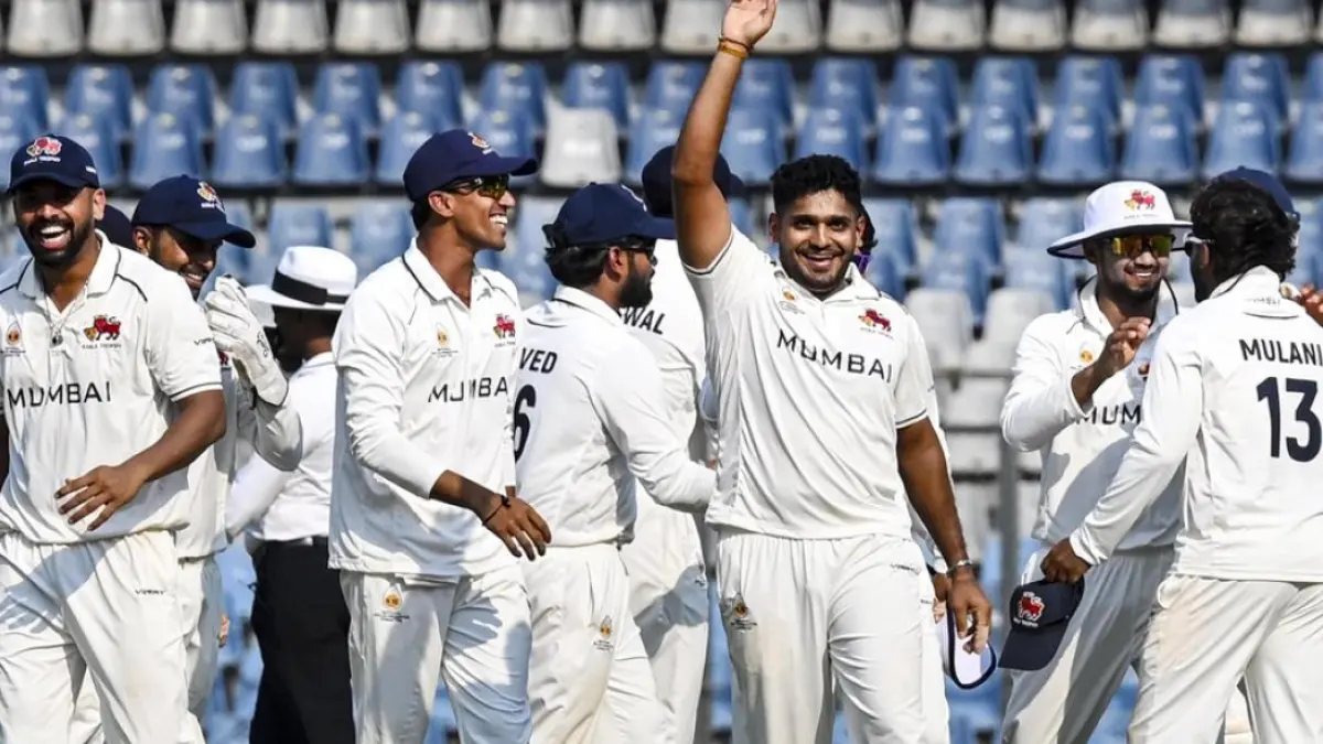 Cricket players in action during a match