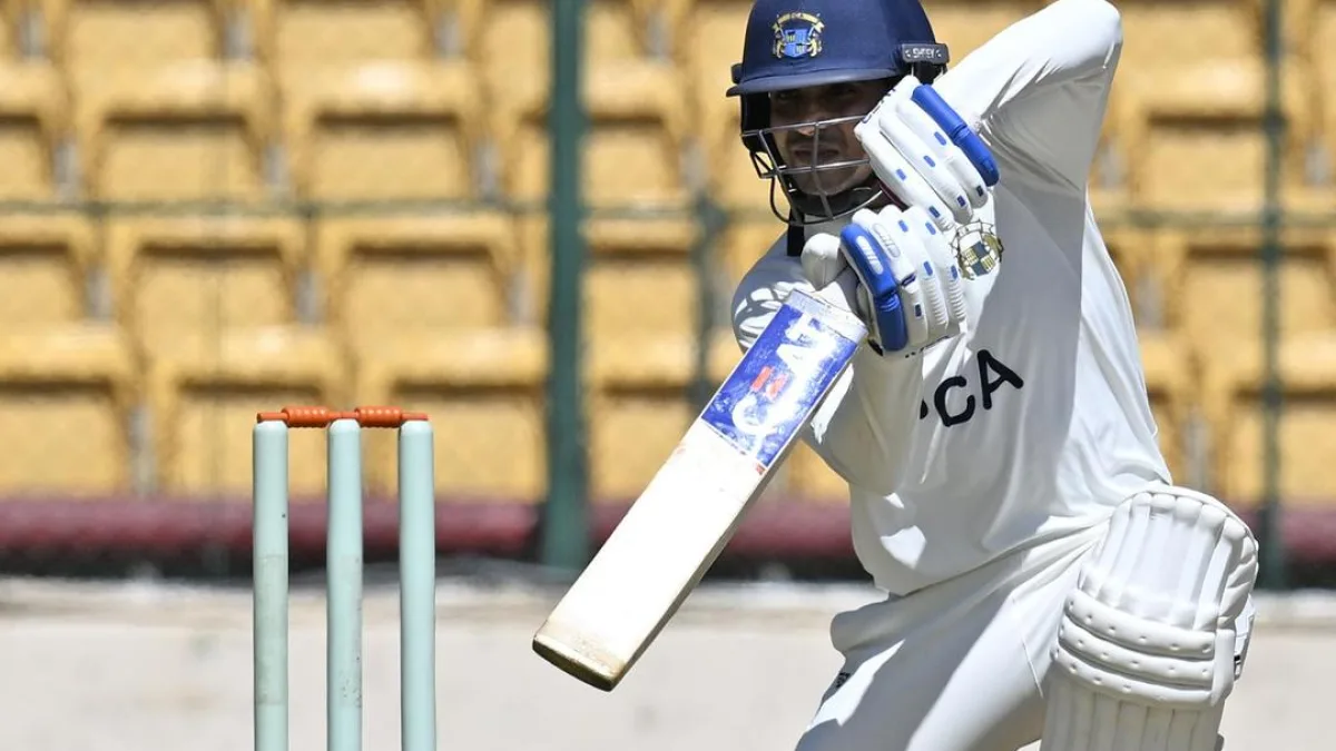 Cricket players in action during a match