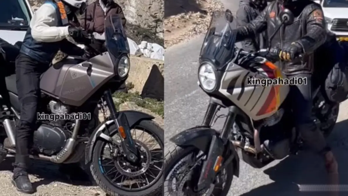 Motorcycle riding through snowy trails