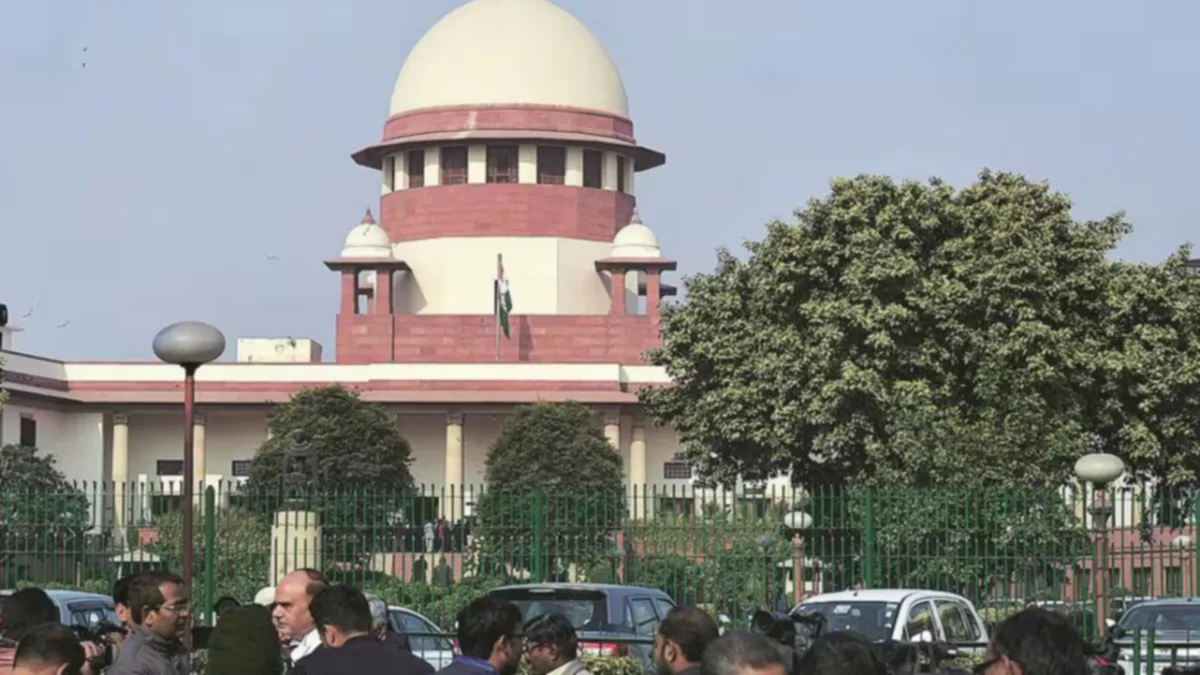 Protesters gathered outside the Supreme Court