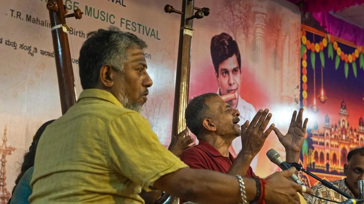 Musician performing on stage
