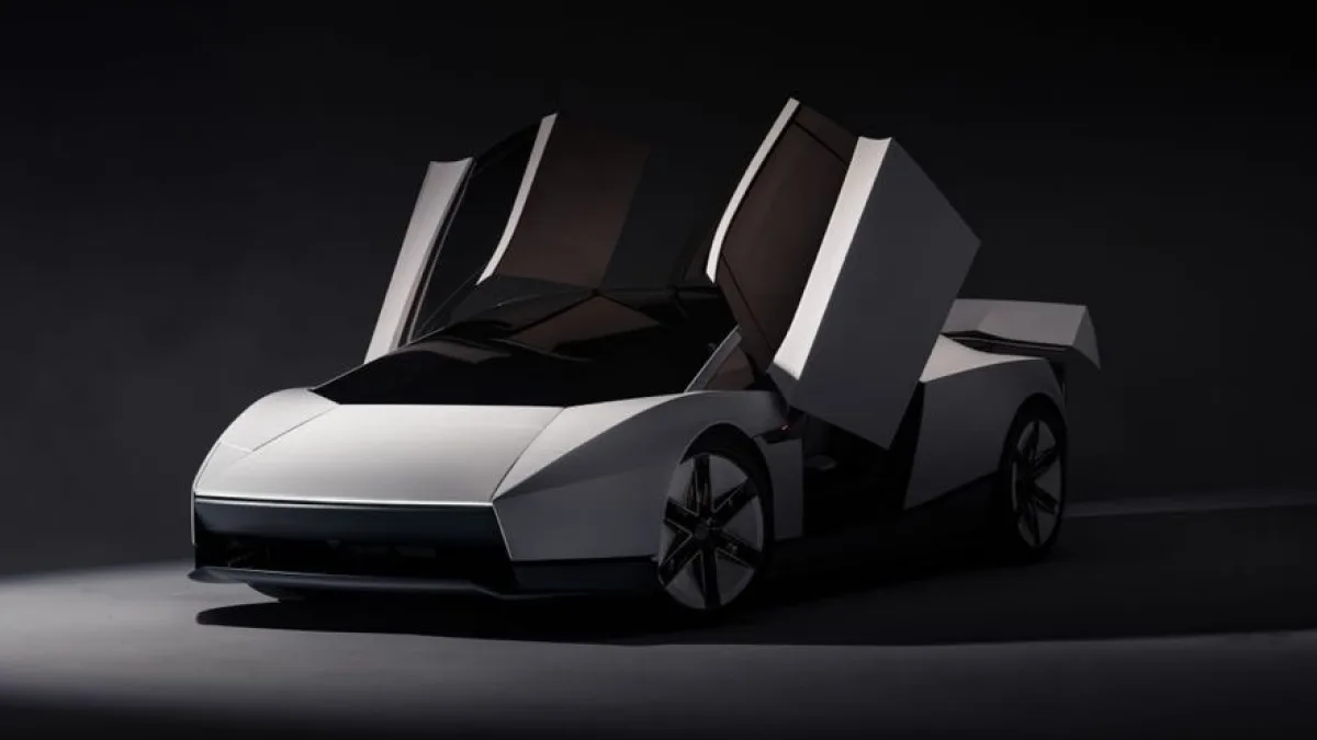 Electric sports car in action