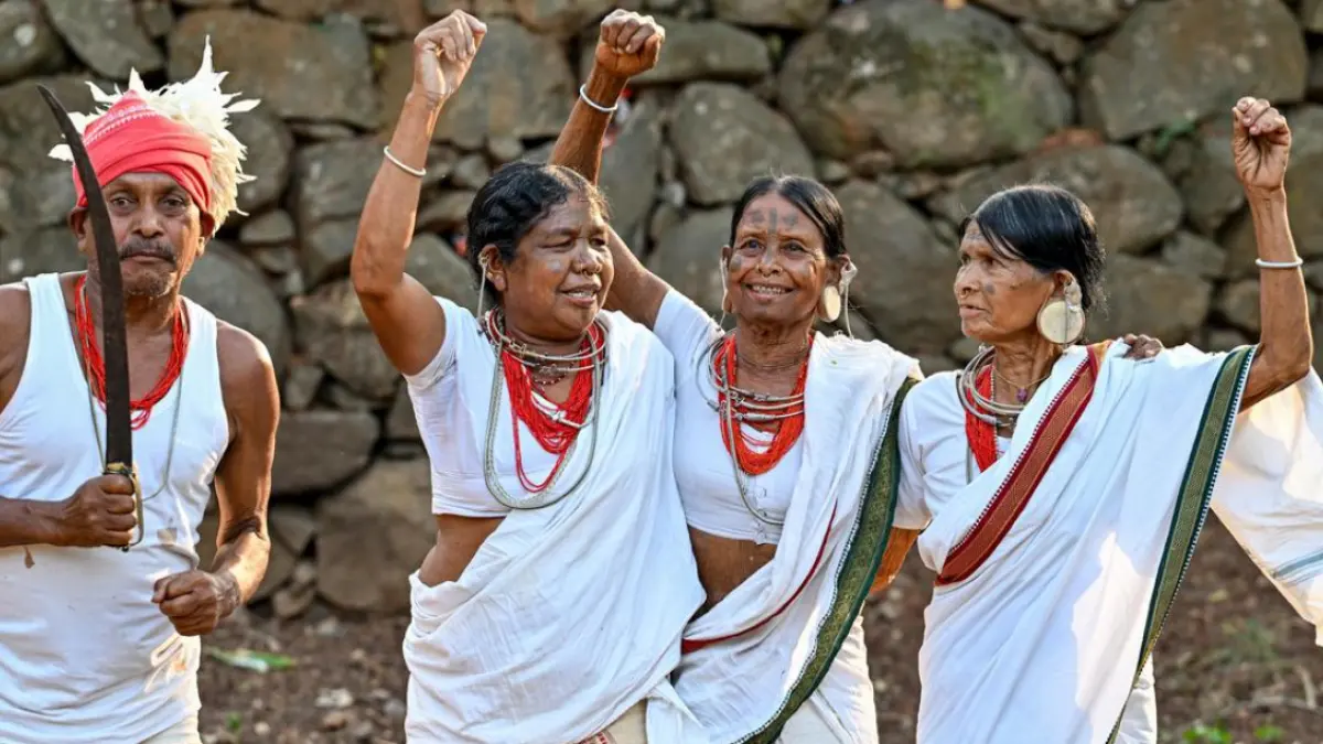 Tribal artist performing on stage