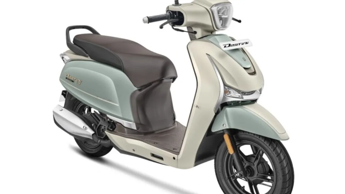 Scooter with dual-tone paint schemes and premium styling details